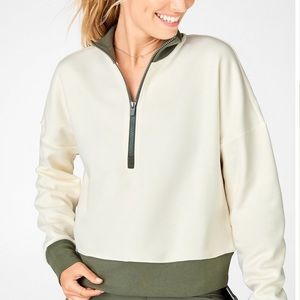 Fabletics Mock Neck Cropped Half Zip Pullover M